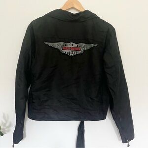 Harley Davidson Nylon Biker Jacket Women’s Grail Moto Jacket Black w Logo Small
